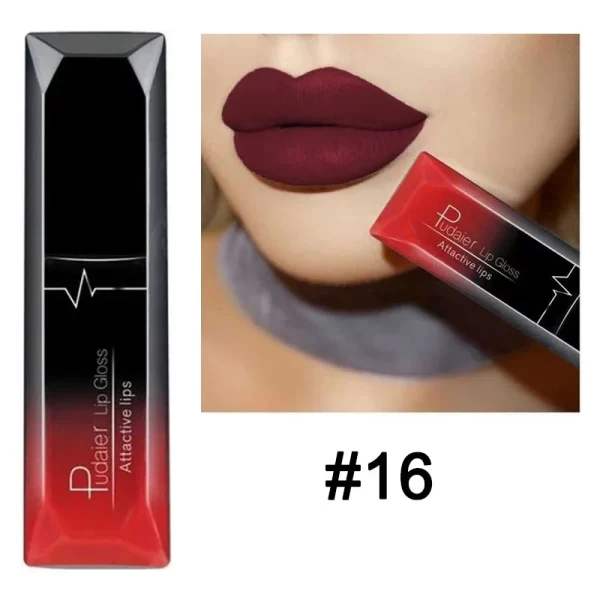 Waterproof Nude Matte Velvet Glossy Lip Gloss Lipstick Lip Balm Sexy Red Lip Tint 21 Colors Women Fashion Makeup Christmas Gifts - Image 8