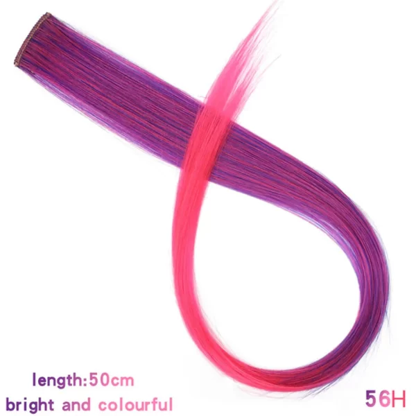 HUAYA Synthetic Long Curly Women Heat Resistant Clip In Hair Extension Hairpiece Gold Grey Purple Pink Red Colorful Extension - Image 33