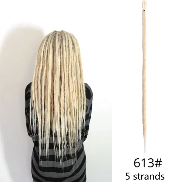5strands Dreadlocks Hair Extensions Synthetic Faux Locs Crochet Hair Braids Hip-hop Knotless Hook Ombre Braiding African Tribe - Image 31