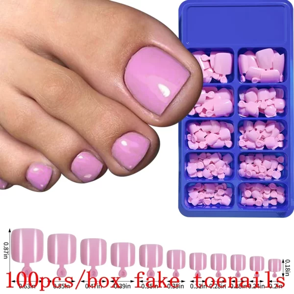 120pcs Gradient Short Ballet Press on Toenails Wearable Simple Nude Color False Toe Nails Full Cover Finished False Nail Tips *& - Image 16