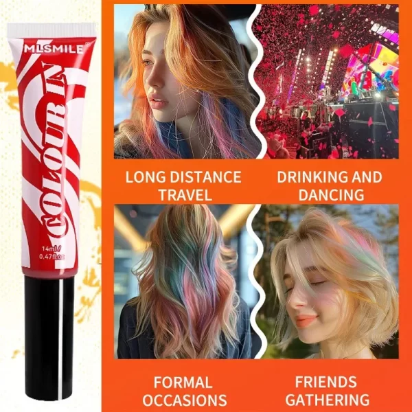 Washable Temporary Colorful Hair Dye Natural Hair Coloring Highlight Mascara Stick Disposable One-time Instantly Conceals Hair - Image 4