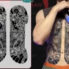 Full Back Chest Herbal Juice Ink Semi-permanent Tattoo Stickers 7-15 Days Long Lasting Temporary Fake Tattoo Totem Men Adult - Image 34