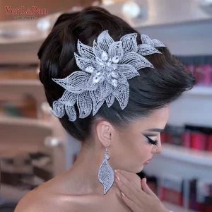 YouLaPan Luxurious Rhinestone Headbands for Hair Woman Silver Wedding Headpiece Bridal Headwear Bride Hair Accessries HP455