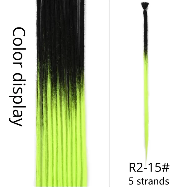 5strands Dreadlocks Hair Extensions Synthetic Faux Locs Crochet Hair Braids Hip-hop Knotless Hook Ombre Braiding African Tribe - Image 22
