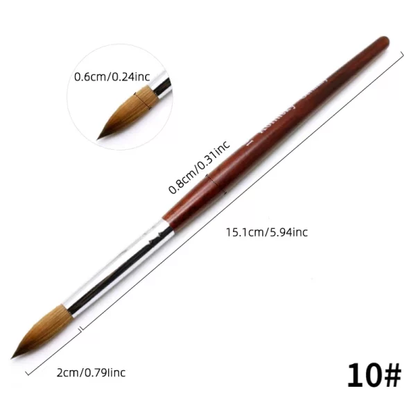 Kolinsky Hair Nail Brush Good Quality Nail Art Mink Brush Wood Handle Gel Nail Builder Manicure Brush Drawing Tools Size 8-24 - Image 16