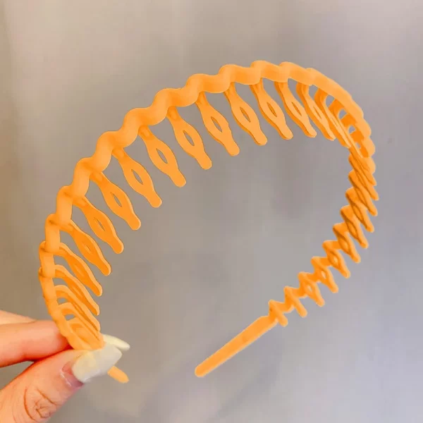 Elegant Solid Color Wave Hairbands For Women Trendy Toothed Non-slip Hair Combs Hair Accessories Girl Face Wash Sports Headbands - Image 39