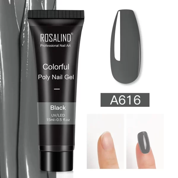 ROSALIND Colorful 15ml Poly Nail Gel Semi Permanent Acrylic Liquid Fast Extension Nail Gel Build Cured with UV/LED Lamp - Image 42
