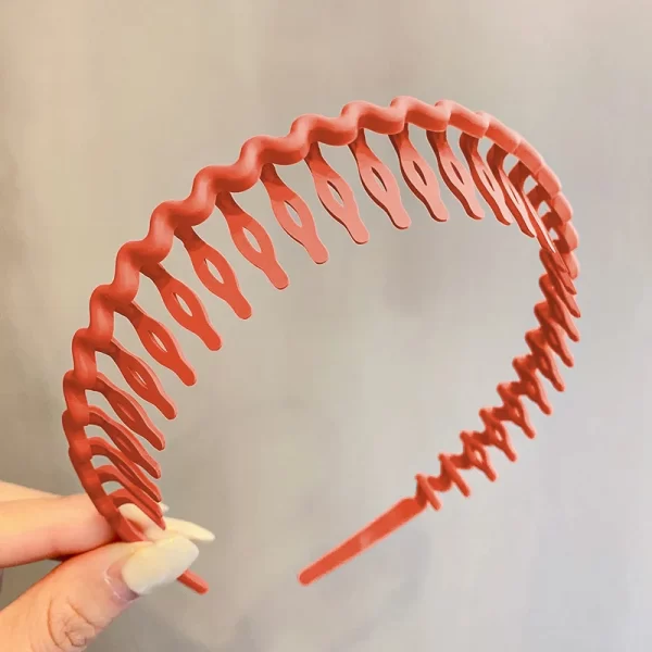 Elegant Solid Color Wave Hairbands For Women Trendy Toothed Non-slip Hair Combs Hair Accessories Girl Face Wash Sports Headbands - Image 42