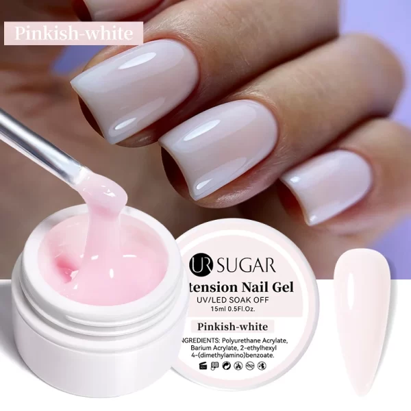 UR SUGAR 15ml White Extension Gel Nail Polish Acrylic Construct Hard Gel Semi Permanent Varnish Nude Pink Gel Polish UV Manicure - Image 13