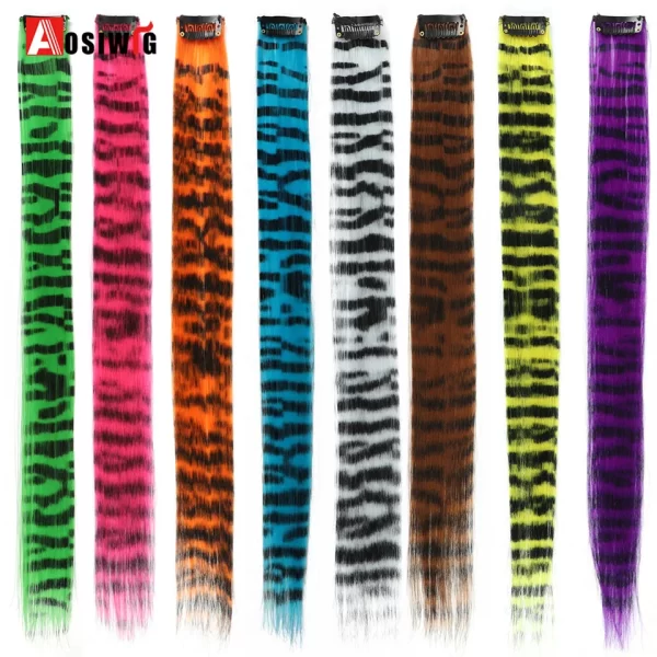 Synthetic 18" Feathers Hair Clip in One Piece Hair Extension DIY Colorful Hairpiece For Fashion Beautiful Girls - Image 6