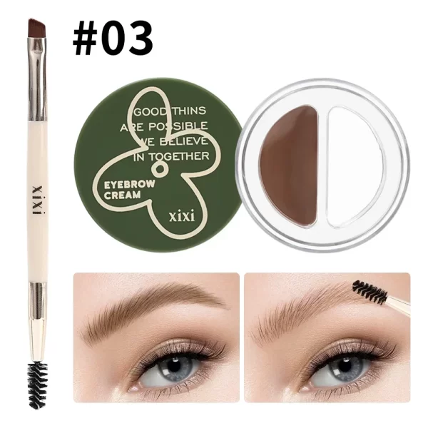 Matte Eyeliner Eyebrow Cream Gel 2 in 1 Waterproof Long Lasting Contouring Brown Black Brow Cream with Brushes Makeup Cosmetics - Image 11