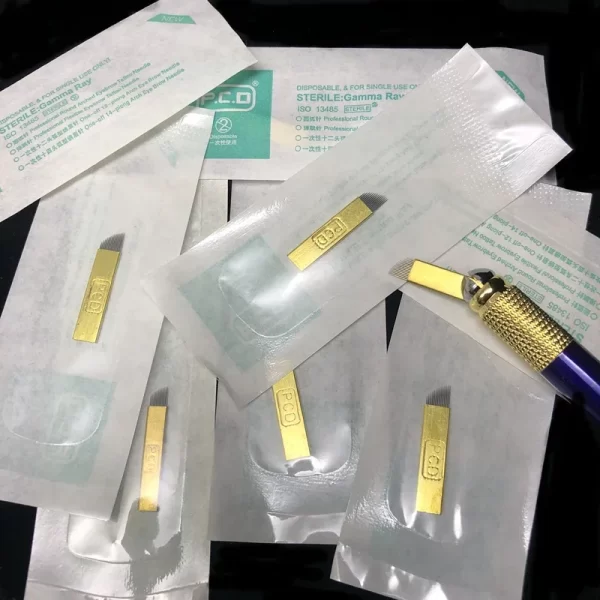 50pcs 12/14/19 Pin PCD Microblading Blades Tebori Piercing Needle for Permanent Makeup PMU Machines - Image 4
