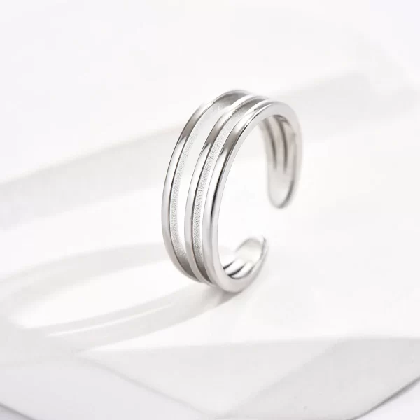 3Pcs Stainless Steel Simple Foot Ring Adjustable Opening Toe Ring for Women Girl Man Summer Beach Vacation Jewelry Finger Ring - Image 7