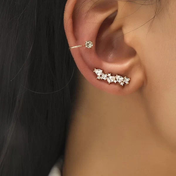Cartilage Conch Fake Without Piercing Cuff Earring Earcuff Wrap Rock No Women Crystal Clip Ear Adjustable - Image 19