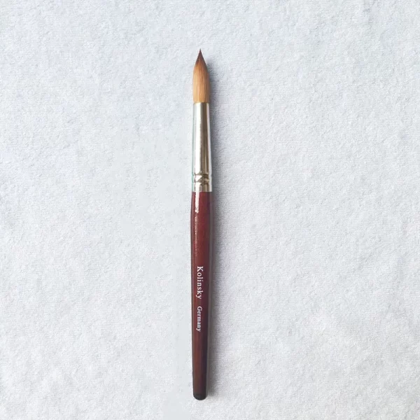 Big Size Round Sharp 1pcs 10#12#14#16#18#20#22#24 Kolinsky Sable Drawing Acrylic Nail Art Brush Red Wood Crystal Manicure Salon - Image 6