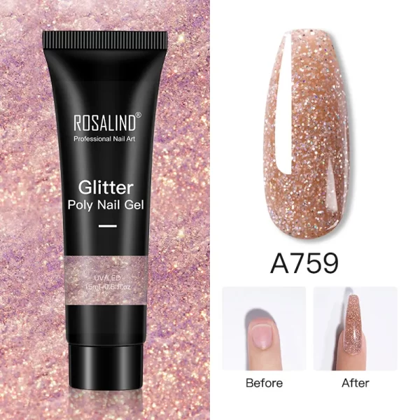 ROSALIND Multicolor Poly Nail Polish Gel Acrylic Extension Gule Profession Semi Permanent Resin Art Crystal Nail Glue 15ML/30ML - Image 24