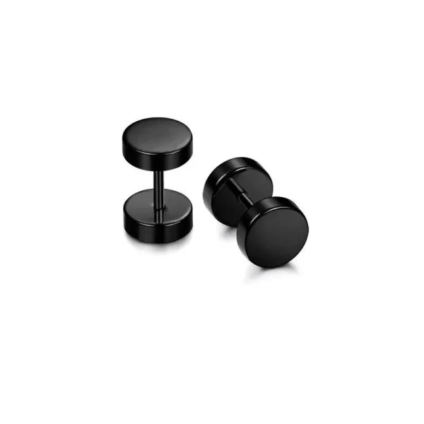19 Pairs Stainless Steel Men Earrings Studs Ear Piercing Plugs Tunnel Screw Fake Gauges Earrings Flat Back Stud Earring Set - Image 24