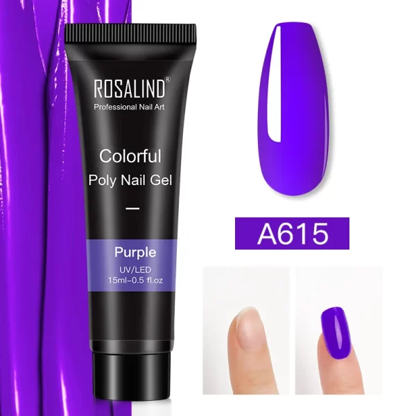 ROSALIND Colorful 15ml Poly Nail Gel Semi Permanent Acrylic Liquid Fast Extension Nail Gel Build Cured with UV/LED Lamp - Image 43