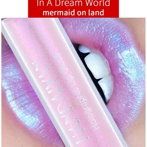 Handaiyan Lip Gloss Longlasting Glitter Lip Glaze Lipstick Liquid Waterproof Moisturize Luminous Shimmer Shiny Lipgloss Makeup