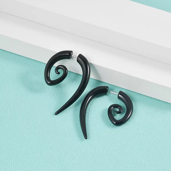 16gX6mm Shaft Acrylic Twist Wing Stud Fake Plug Tunnel Faux Ear Taper Gauges Earrings Cheater Stretcher Expander Piercing - Image 4