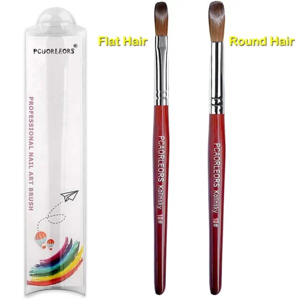 UsiDaer Kolinsky Nail Brush Acrylic with Red Round Wooden Handle and 100% Kolinsky Sable Hair for Crystal UV Gel Painting - Image 18