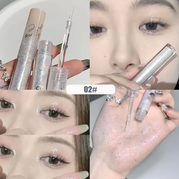 Sparkling Liquid Eye Shadow Lying Silkworm Highlighter Waterproof Pearl Sequins High-gloss Brightening Glitter Eyeshadow Stick - Image 10