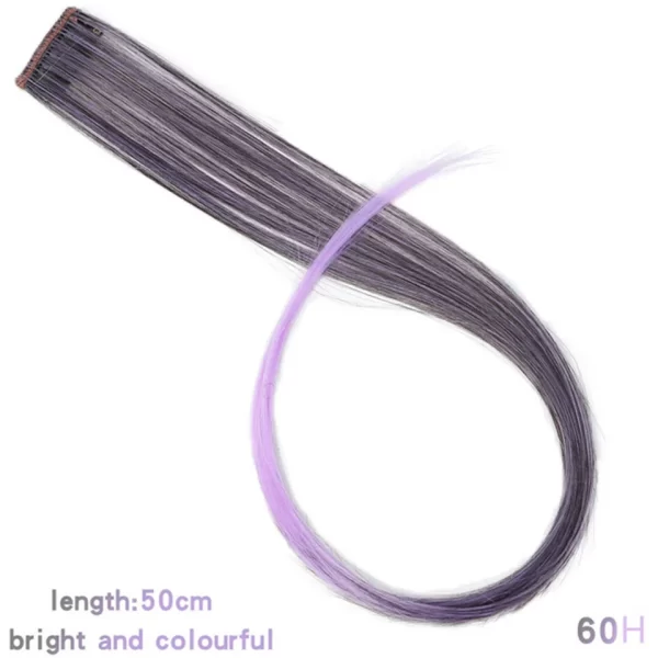 HUAYA Synthetic Long Curly Women Heat Resistant Clip In Hair Extension Hairpiece Gold Grey Purple Pink Red Colorful Extension - Image 45