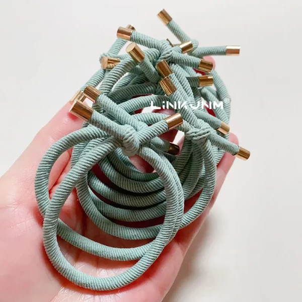 10PCS Women Elastic Hair Rubber Bands High Quality Girls Hair Bands Hair Scrunchies Gold Plated  Hair Accessories Hair Gum/Tie - Image 31