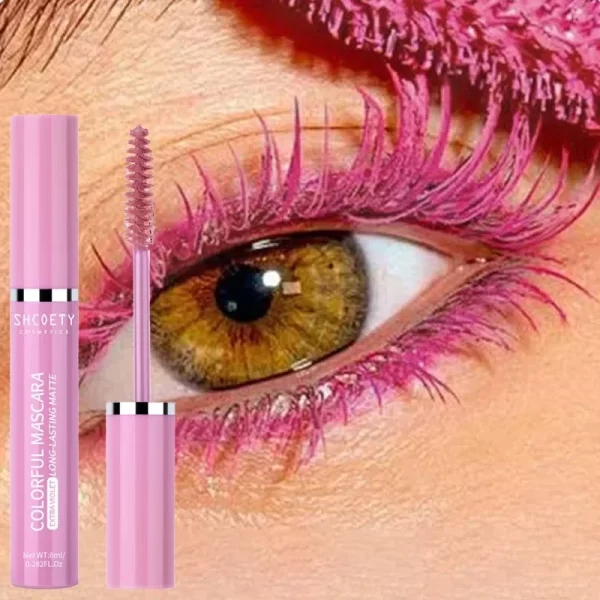 Colored Mascara Eyelashes Blue Pink Green Colorful Waterproof Mascara Charming Long Lasting Curling Mascara Eye Christmas Makeup - Image 2