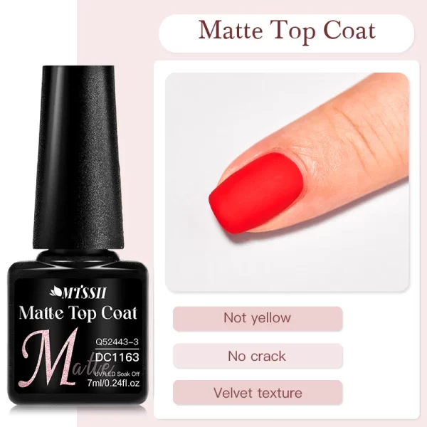 Mtssii 7ml No Wipe Top Base Coat Nail Gel polish Matte Top Coat  Enhancer Varnish Semi Permanent Soak Off UV LED Nail Art Tool - Image 113