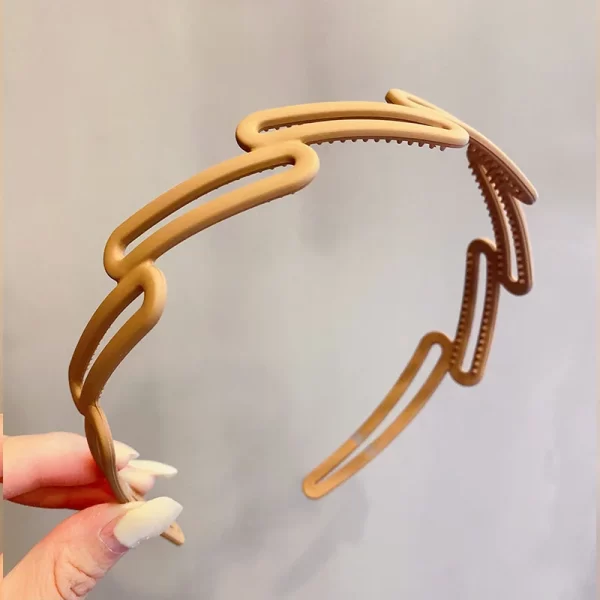 Elegant Solid Color Wave Hairbands For Women Trendy Toothed Non-slip Hair Combs Hair Accessories Girl Face Wash Sports Headbands - Image 21