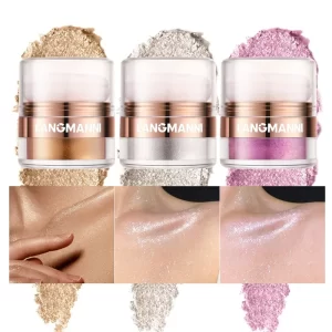 Shimmering Highlighter Powder High Gloss Diamond Powder Shiny High Light Glitter Face Body Makeup Cosmetics Brightening Makeup