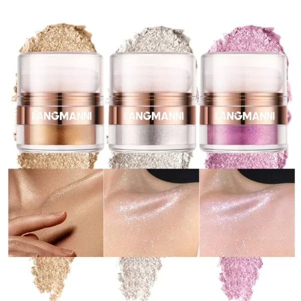 Shimmering Highlighter Powder High Gloss Diamond Powder Shiny High Light Glitter Face Body Makeup Cosmetics Brightening Makeup
