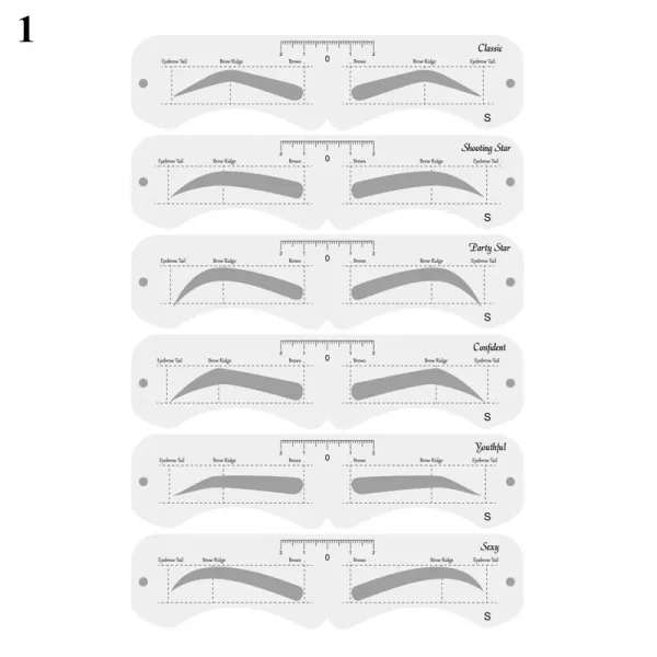 Reusable Eyebrow Stencil Set Soft Ruler Brow Definer Eye Brow Drawing Guide Styling Shaping Grooming Template Card Makeup Tools - Image 9