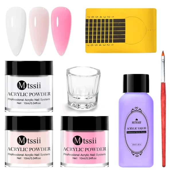 Nail Crystal Powder Kit Acrylic Liquid With Brush Pink White Acrylics For Nails Extension Carving Professional nail equipment - Image 22