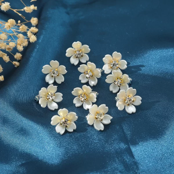 10Pcs Small Flower Hair Clips Butterfly Hair Button Hair Pins Wedding Wing Hair Clips Bridal Halloween Hairpin Hair Accessories - Image 5