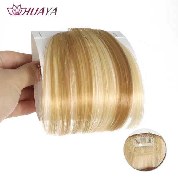 HUAYA Synthetic Hair Bangs Clips Front Side Long Bangs Fake Fringe Clip In Hair Extensions Accessories for Women - Image 14