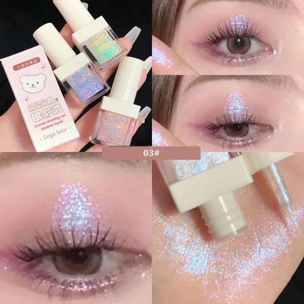Crystal Liquid Eye Shadow Glitter Pink Blue Sequins Bright Eye Liner Pen Pearlescent Shiny Long Lasting Waterproof Eyes Makeup - Image 7