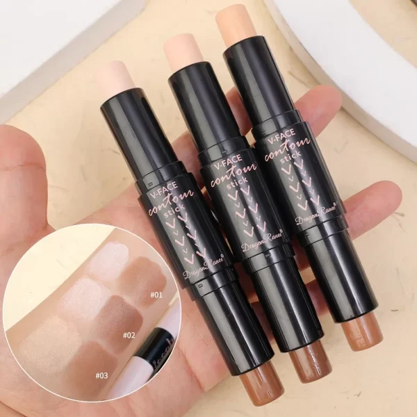 Double-ended Face Contour Concealer Stick Waterproof Oil-control Matte Natural V-face Shaping Contouring Highlight Pen Cosmetics - Image 5