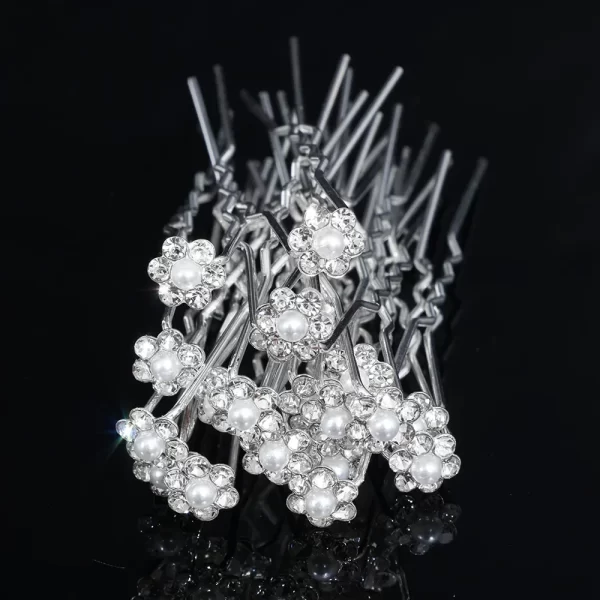 20pcs Pearl Rhinestone Wedding Hair Bridal Accessories Women Pearl Rhinestone U-shaped Pin Metal Barrette Clip Ornaments Jewelry - Image 15