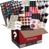 Makeup Box Set, Cosmetic Gift Box Eyeshadow Eyeliner Eyebrow Pen Lipstick Lip Gloss Primer Foundation Loose Powder Brushes Puff - Image 6