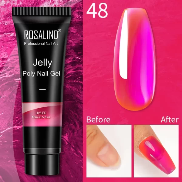 ROSALIND Multicolor Poly Nail Polish Gel Acrylic Extension Gule Profession Semi Permanent Resin Art Crystal Nail Glue 15ML/30ML - Image 12