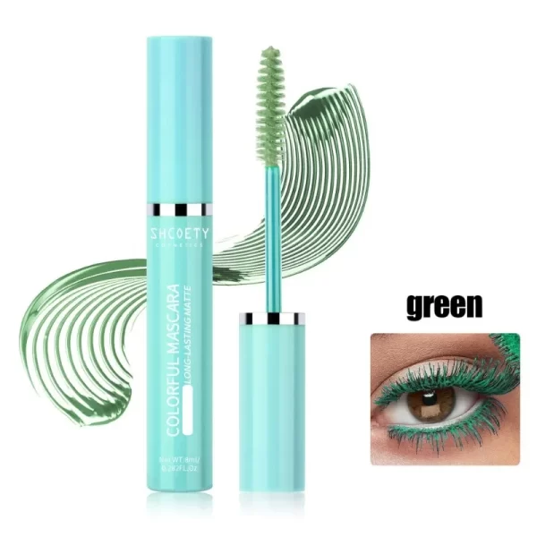 Colored Mascara Eyelashes Blue Pink Green Colorful Waterproof Mascara Charming Long Lasting Curling Mascara Eye Christmas Makeup - Image 9
