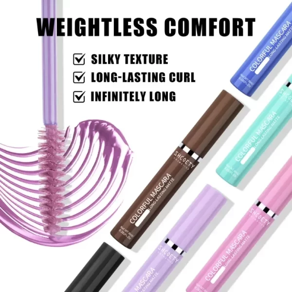 Colored Mascara Eyelashes Blue Pink Green Colorful Waterproof Mascara Charming Long Lasting Curling Mascara Eye Christmas Makeup - Image 5