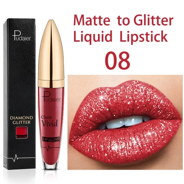 18 Colors Glitter Lip Gloss Waterproof Long Lasting Diamond Matte To Shimmer Metallic Liquid Lipstick Women Lips Makeup Cosmetic - Image 12