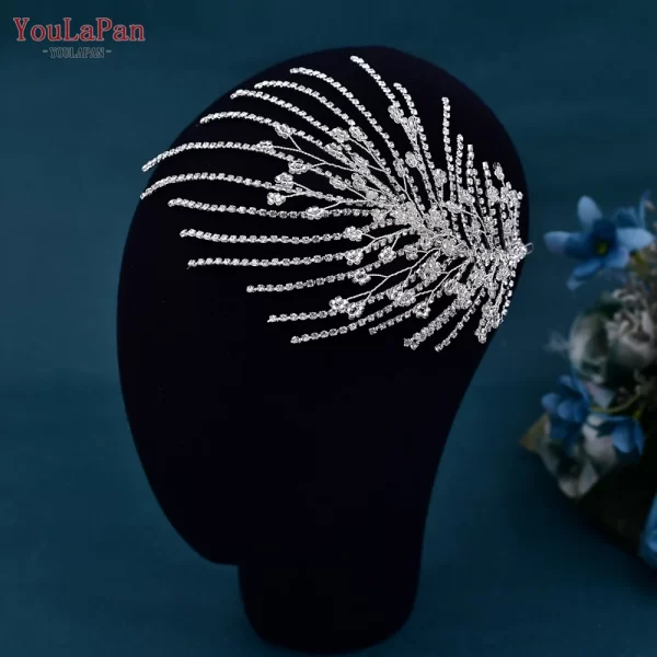 YouLaPan Rhinestone Headpiece for Woman Bridal Headband Wedding Hair Accessories Pageant Tiara Crystal Bride Headdress HP188 - Image 13