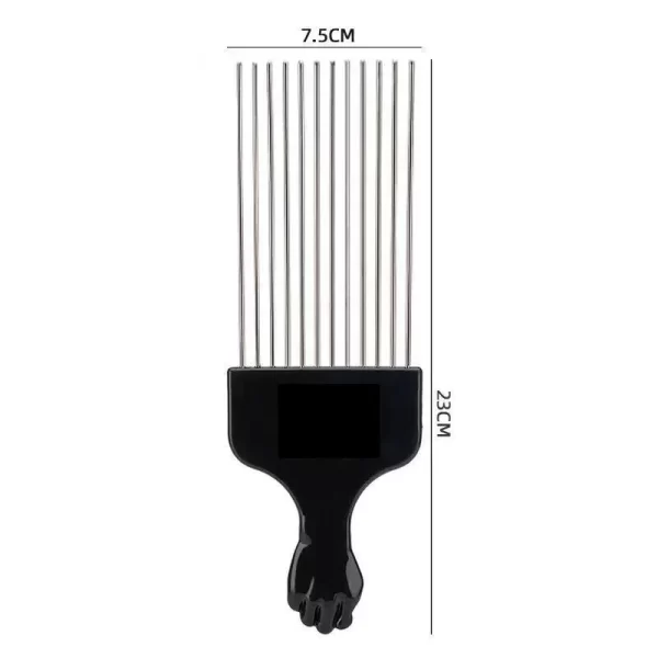 African Fist Comb Barbershop Brush Black Perm Pick Hair Comb Styling Steel Needle Comb Professioanl Mens Hairdressing Comb Tools - Image 13