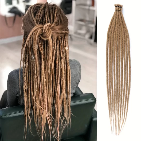24Inch Dreadlock Extensions Synthetic Loc Extensions 0.6CM 100% Full Head Handmade Permanent Dreadlocks Extension for Men/Women - Image 11