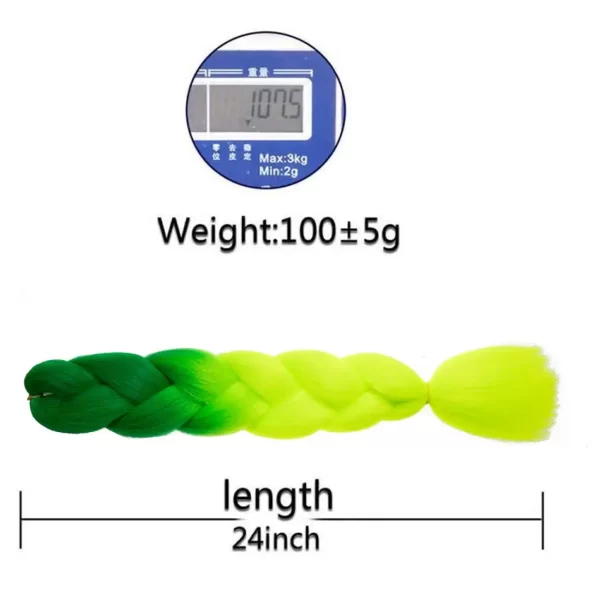 24 Inch Synthetic Ombre Jumbo Braiding Hair 3 Packs Rainbow Colorful Hair Extensions Silky Twists Crochet Hair Braids for Women - Image 9