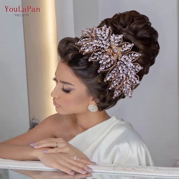 YouLaPan HP413 Wedding Head Piece for Bride Crystal Headband Bridal Hair Accessories Rhinestone Women Headdress Bride Headwear - Image 4